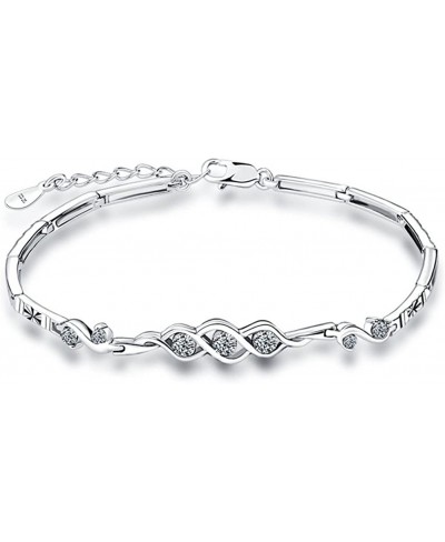 925 Sterling Silver Cubic Zircon Fashion Infinity Tennis Bracelet for Women and Girl LSCB15 $24.00 Tennis