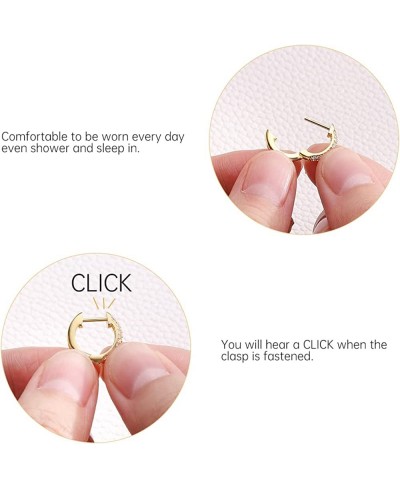 Hoop Gold Dangle Earrings Cubic Zirconia Cuff Earrings Set S925 14K Plated Gold Drop Earrings Hypoallergenic Trendy Jewelry E...