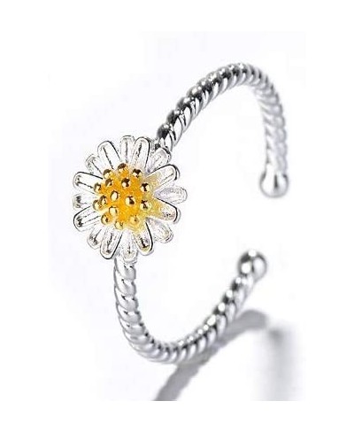 Daisy Flower Rings Dainty Sunflower Open Rings Adjustable Rings Finger Toe Rings Statement Band Rings Jewelry Gifts for Women...