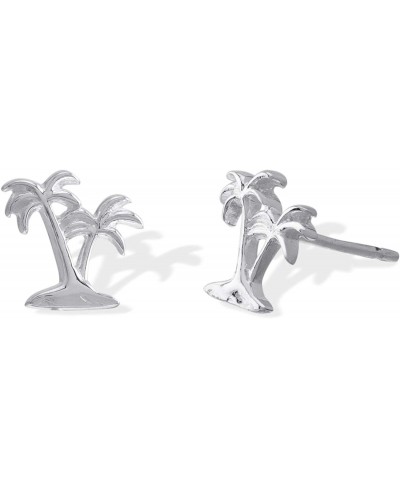 Sterling Silver Twin Palm Trees Stud Earrings $19.36 Stud