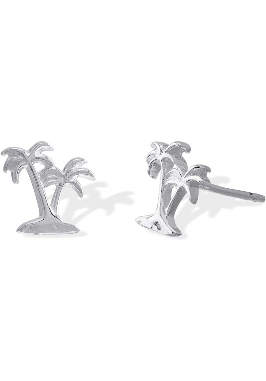 Sterling Silver Twin Palm Trees Stud Earrings $19.36 Stud