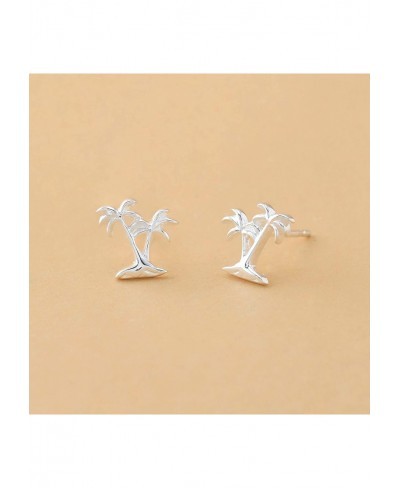 Sterling Silver Twin Palm Trees Stud Earrings $19.36 Stud