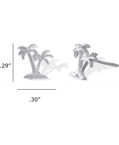 Sterling Silver Twin Palm Trees Stud Earrings $19.36 Stud