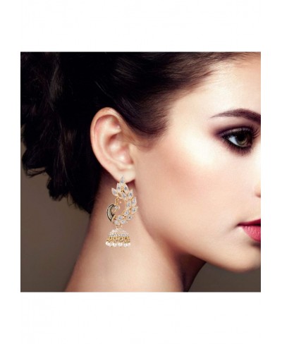 Gold Plated Bollywood Peacock Stud Jhumka Boho Earrings Indian Jewelry for Women $8.64 Stud