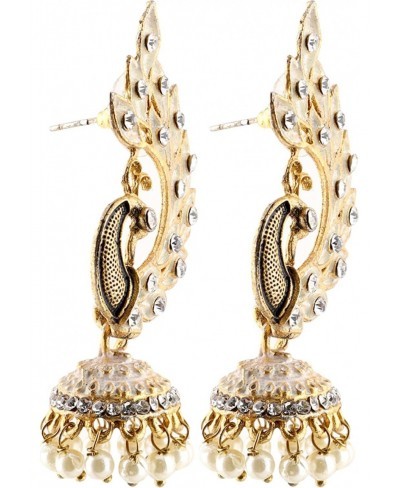 Gold Plated Bollywood Peacock Stud Jhumka Boho Earrings Indian Jewelry for Women $8.64 Stud