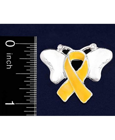 Gold Ribbon Butterfly Awareness Pin $15.60 Brooches & Pins