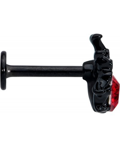 Womens 16G Black PVD Steel Red Accent Spider Labret Monroe Lip Ring Tragus Cartilage Stud 5/16 $14.98 Piercing Jewelry