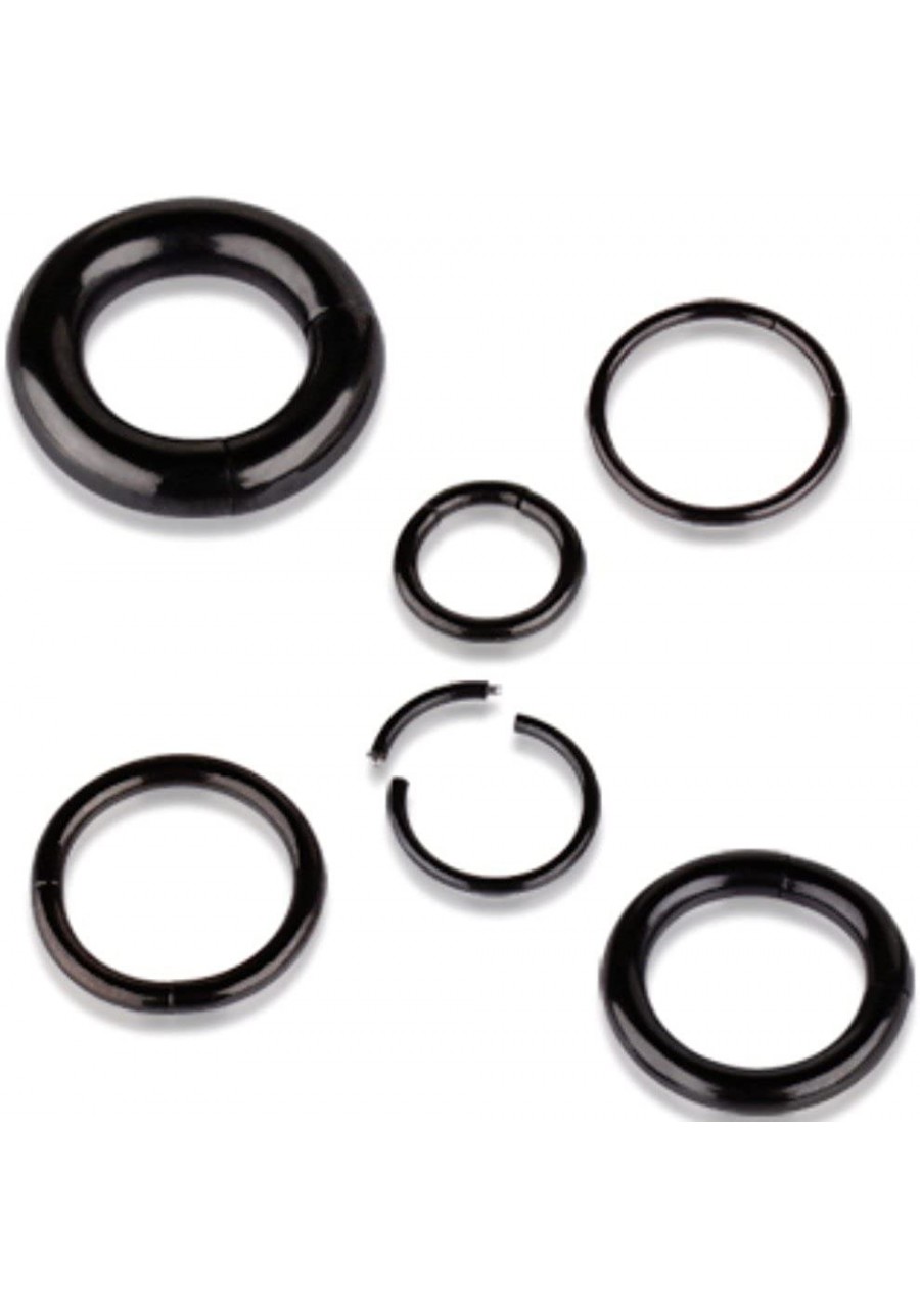 Black PVD Plated 316L Surgical Steel Circular Segment Ring (Sold Individually) $10.24 Piercing Jewelry