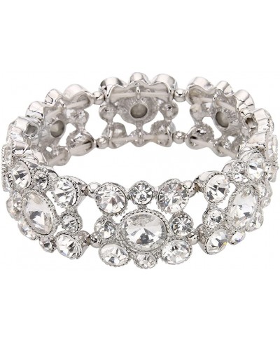 Round Austrian Crystal Vintage Style Elastic Stretch Bracelet $20.28 Stretch