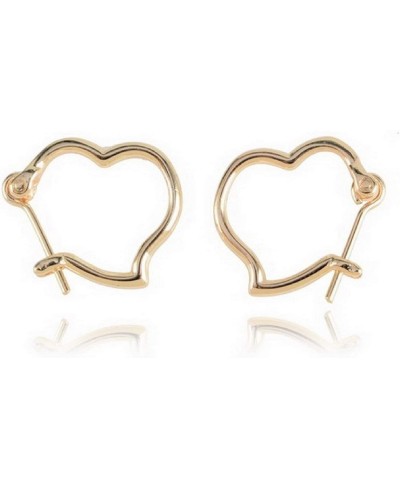Love Heart Hoop – 14ct Gold Plating – Minimal Brass Hoop Earrings for Women $9.64 Hoop