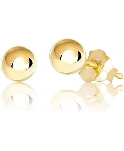 Premium 14K Gold Ball Stud Earrings with Bright Finish Post Tension Back 3mm - 10mm Gold Earrings for Women $32.58 Ball