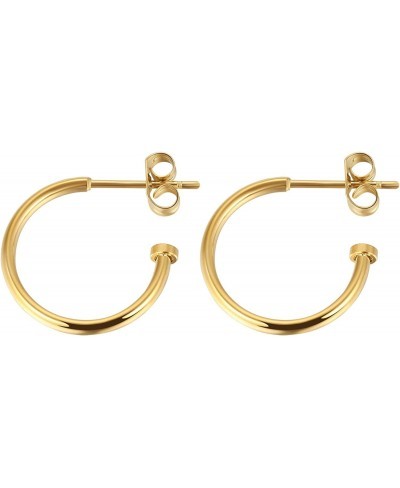 Gold Hoops Earrings Small Hoop Earrings Ear Cuff and Hoop Earring Thick Gold CC Earrings Aesthetic Hypoallergenic Trendy Hugg...