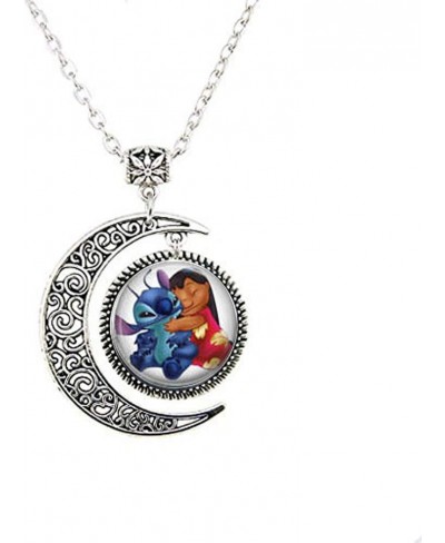 Lilo & Stitch Hug Moon Necklace $6.50 Pendant Necklaces