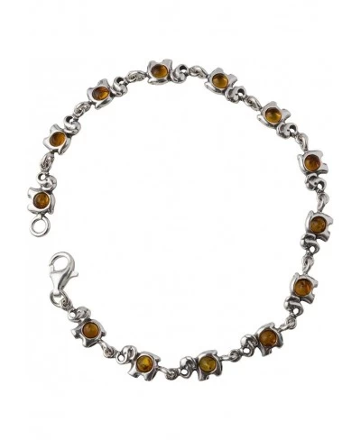 Sterling Silver Honey Baltic Amber Bracelet Elephants $38.15 Link