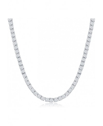 Womens Magnificent 4mm Round Cubic Zirconia Tennis Necklace … $24.83 Chains