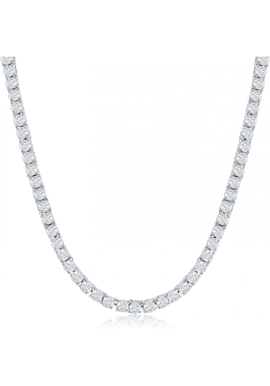 Womens Magnificent 4mm Round Cubic Zirconia Tennis Necklace … $24.83 Chains