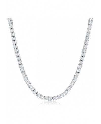 Womens Magnificent 4mm Round Cubic Zirconia Tennis Necklace … $24.83 Chains