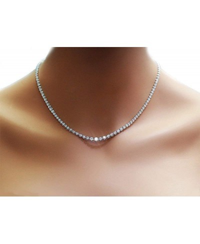 Womens Magnificent 4mm Round Cubic Zirconia Tennis Necklace … $24.83 Chains