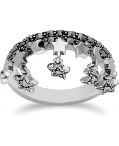 USA 925 Sterling Silver Twinkle Litter Star Inspired Marcasite Ring Size 5 6 7 8 and 9 $40.58 Statement