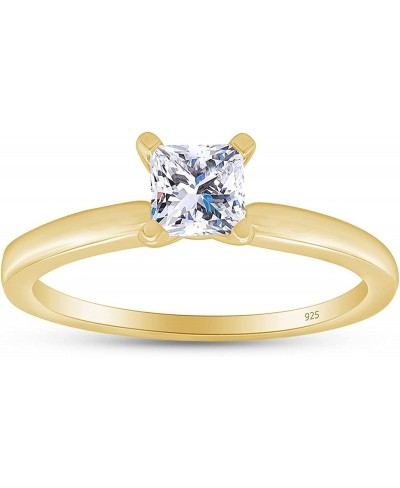 US Princess Cut White Cubic Zirconia Anniversary Solitaire Ring in 14k Gold Over Sterling Silver (1 Carat) $24.08 Anniversary...