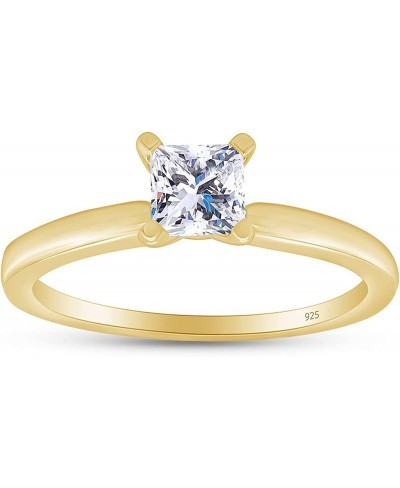 US Princess Cut White Cubic Zirconia Anniversary Solitaire Ring in 14k Gold Over Sterling Silver (1 Carat) $24.08 Anniversary...