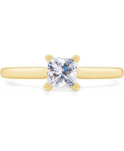 US Princess Cut White Cubic Zirconia Anniversary Solitaire Ring in 14k Gold Over Sterling Silver (1 Carat) $24.08 Anniversary...