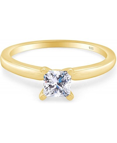 US Princess Cut White Cubic Zirconia Anniversary Solitaire Ring in 14k Gold Over Sterling Silver (1 Carat) $24.08 Anniversary...