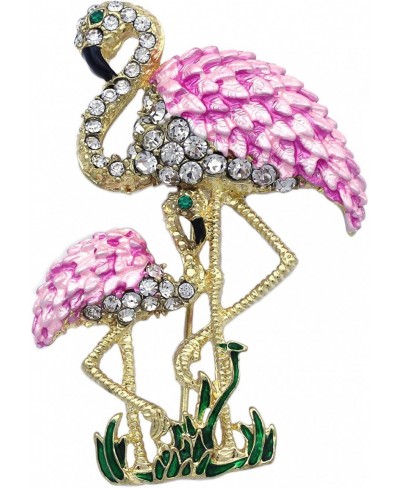 Pink Mom and Baby Two Flamingo Bird Brooch Pin Women Ladies Fashion Jewelry $8.78 Brooches & Pins