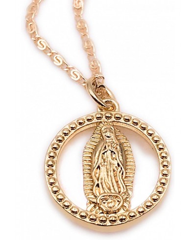 Virgin Guadalupe Pendant Necklace for Women Gold Plated Chain $12.75 Pendant Necklaces