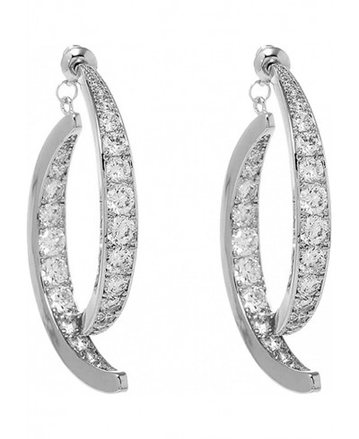 Cross Curved Earrings for Women Teens Girls Zircon Curved Ear CuffsEarrings Curved Stick Front Back Linear Drop Earrings $7.6...