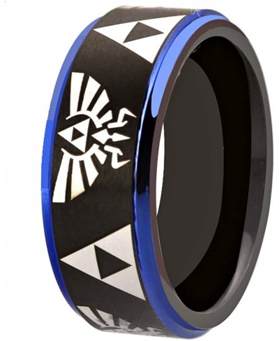 The Legend of Zelda Ring - Crest and Triforce Ring Tungsten Wedding Bands Ring-FREE Custom Engraving $17.35 Wedding Bands