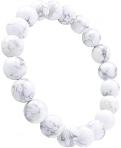 8mm Natural White Turquoise Elastic Bracelet Yoga Beads Bracelet Bracelet Men and Women $12.23 Stretch