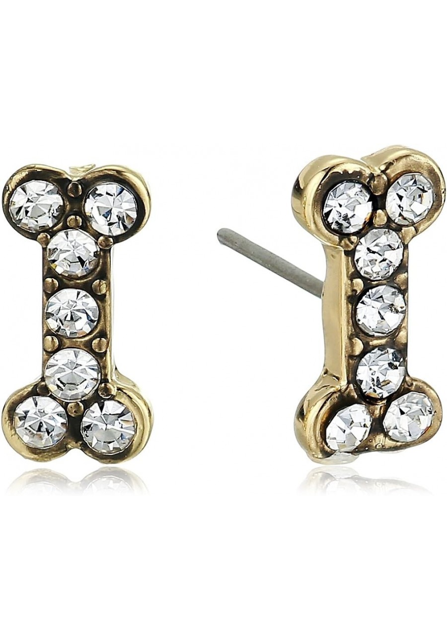 Goldtone/Crystal Bone Stud Earrings Gold $14.34 Stud