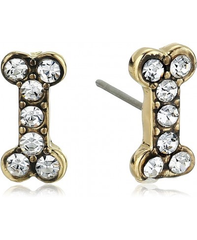 Goldtone/Crystal Bone Stud Earrings Gold $14.34 Stud