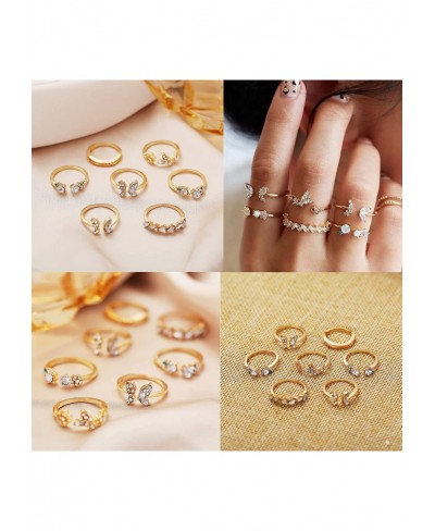 62 Pcs Vintage Gold Knuckle Rings Set Halloween Snake Ring Stackable Finger Rings Vintage Knuckle Rings Set Bohemian Hollow C...