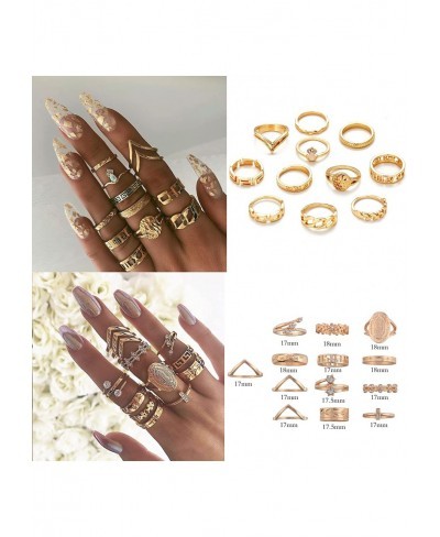 62 Pcs Vintage Gold Knuckle Rings Set Halloween Snake Ring Stackable Finger Rings Vintage Knuckle Rings Set Bohemian Hollow C...