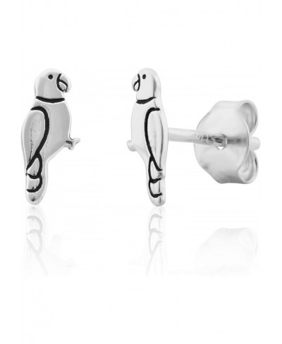 925 Sterling Silver Womens Tropical Bird Parrot Stud Earrings 0.38 Inch Girls Silver Parrot Studs $18.41 Stud