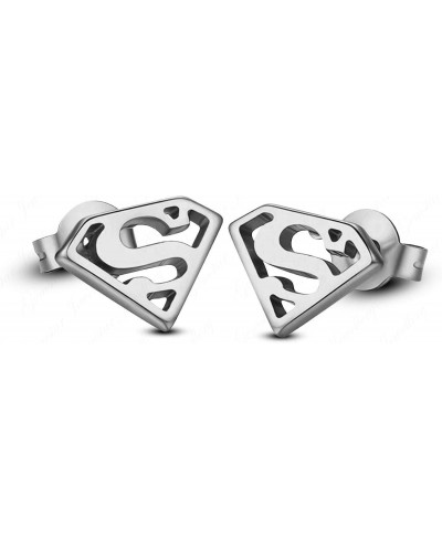 14k White Gold Plated DC Superman Earrings $23.38 Stud