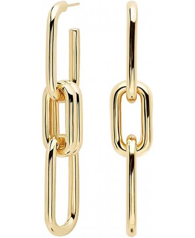 French Link Chain Drop Earrings Minimalist paperclip Chain Dangle Earrings for Women Girls $12.72 Drop & Dangle