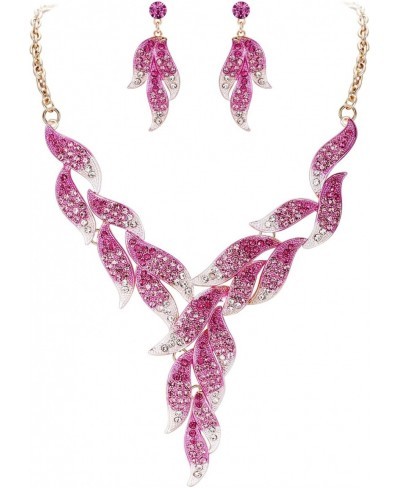 Women's Austrian Crystal Wedding Bridal Floral Leaf Vine Necklace Earrings Set $14.33 Jewelry Sets