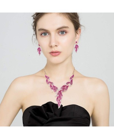 Women's Austrian Crystal Wedding Bridal Floral Leaf Vine Necklace Earrings Set $14.33 Jewelry Sets