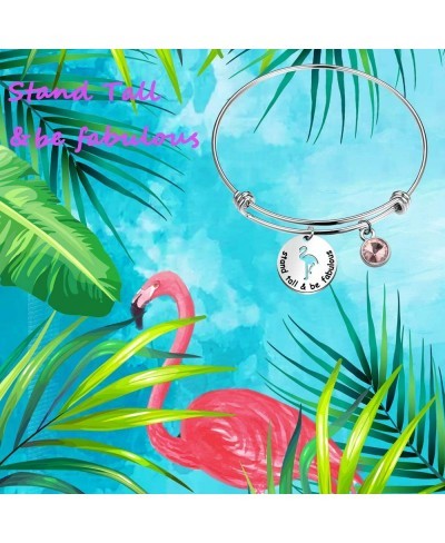 Flamingo Jewelry Stand Tall and Be Fabulous Bracelet Flamingo Bangle Flamingo Tropical Jewelry BFF Gift $11.63 Charms & Charm...