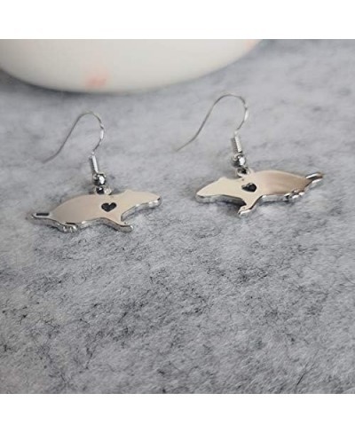 Fashion Cute Mouse Engraved Heart Pendant Necklace Simple Animal Copper Jewelry $12.40 Pendant Necklaces