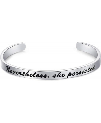 Nevertheless She Persisted Feminism Feminist Pantsuit Nation Solidarity Unity Political Affirmation Cuff Bracelet/Keychain/Ne...