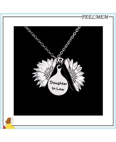 Sunflower Necklace Daughter In Law Gift You Were Hand Chosen By My Son And Are Like A Daughter Sunflower Charm Necklace Gift ...