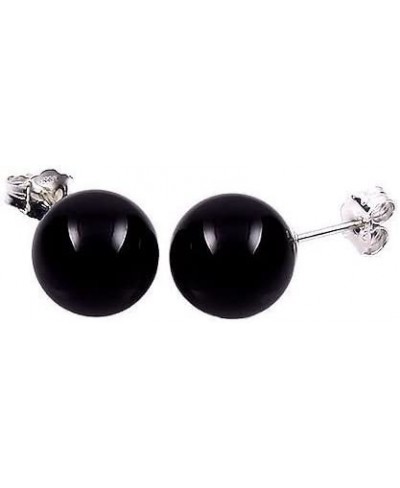 Trustmark 925 Sterling Silver 10mm Black Onyx Ball Stud Post Earrings $25.84 Ball