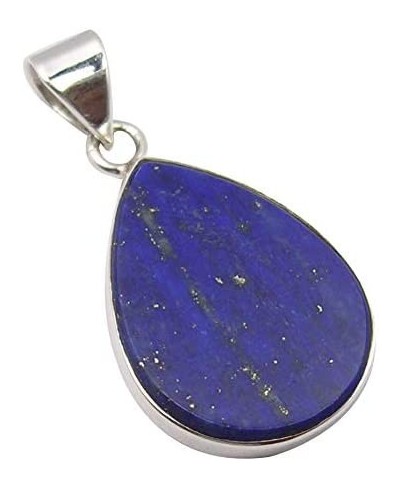 Solid Sterling Silver Lapis Lazuli Pendant 1.2" Latest Style $17.16 Pendants & Coins