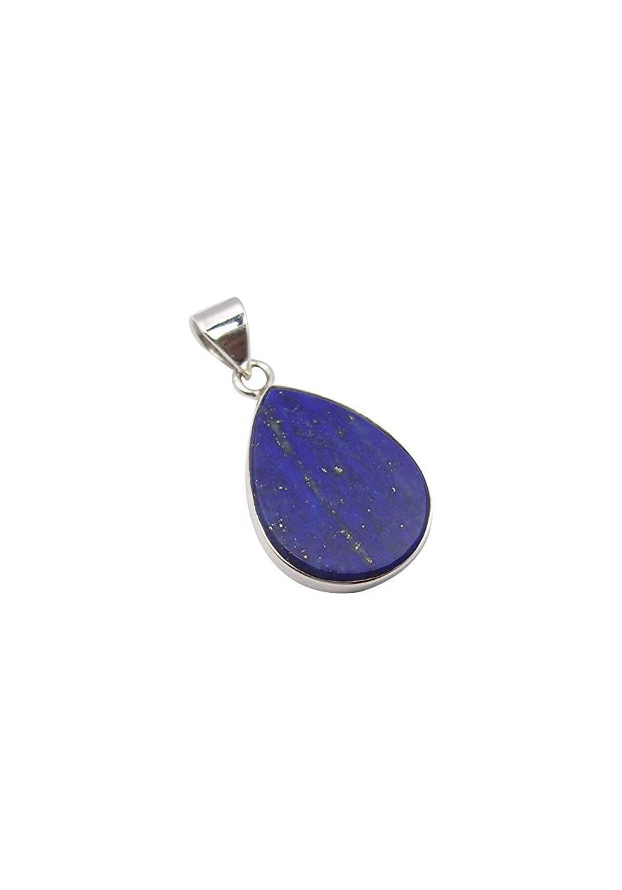 Solid Sterling Silver Lapis Lazuli Pendant 1.2" Latest Style $17.16 Pendants & Coins