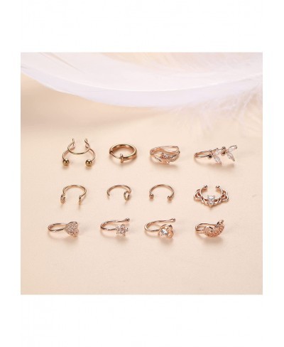 16G Nose Cuff Non Piercing 316L Stainless Steel Fake Nose Lip Cartilage Septum Rings Horseshoe Earring Clip on Fake Nose Pier...