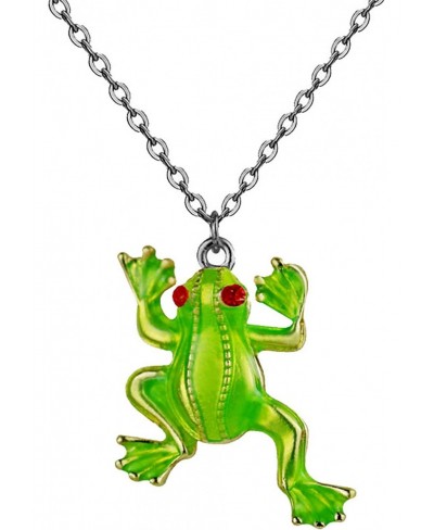 Women Girl Fashion Summer Spring Jewerly Necklace Women Cartoon Frog Pendant Dangle Enamel Clavicle Chain Necklace Jewelry Gi...